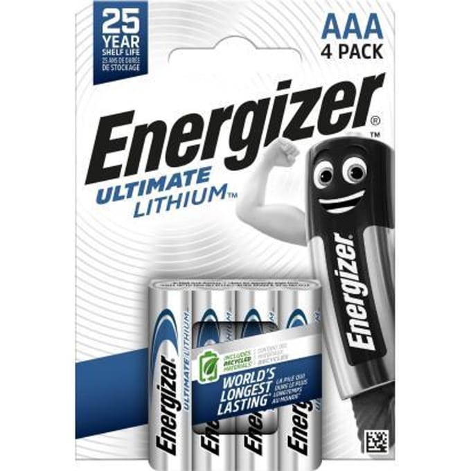 Energizer Ultimate FR03 AAA batterij (potlood) Lithium 1250 mAh 1.5 V 4 stuk(s)