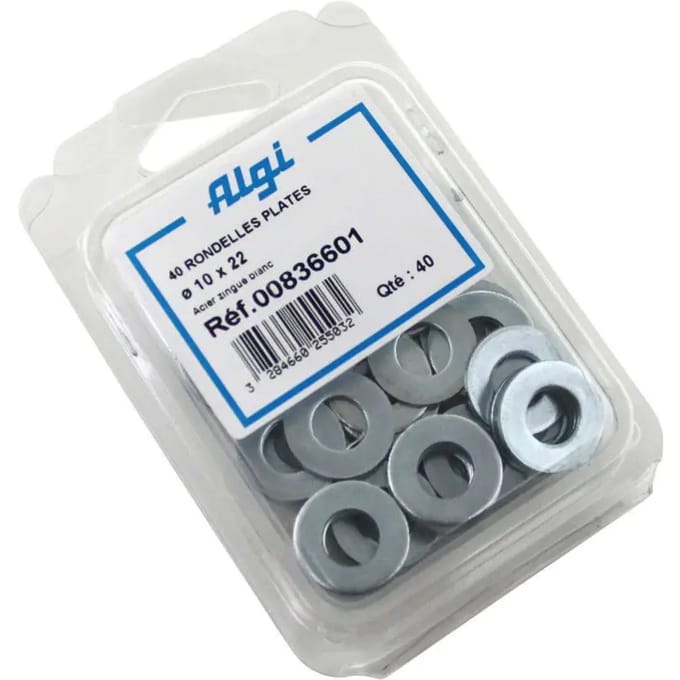 Set van 40 stalen platte ringen Algi