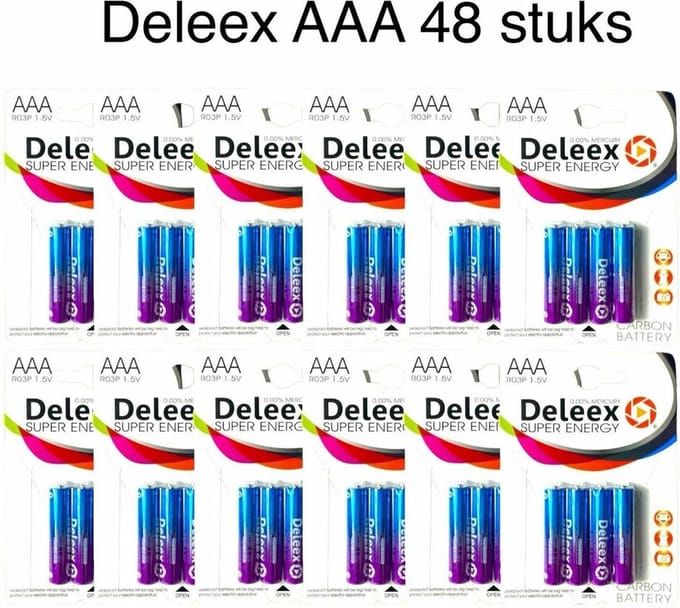 Deleex - Batterijen AAA R03P 1.5V - 48-stuks - triple A batterij