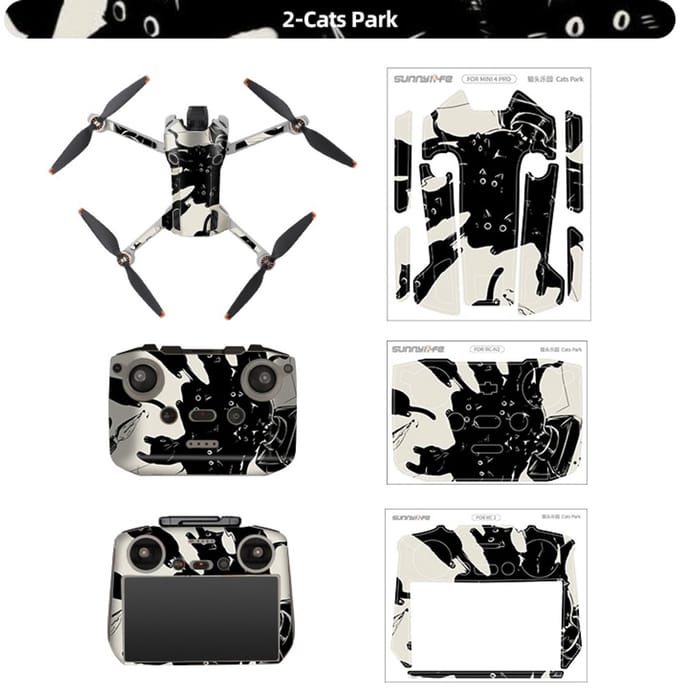Stickers - Cats Park - voor DJI Mini 4 Pro - RC 2