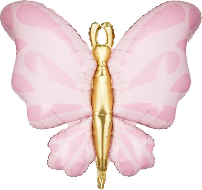 PartyDeco - Folieballon Vlinder Roze - 69 cm