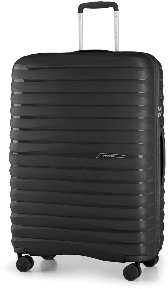 Puccini Grote Koffer Zwart Polypropyleen 76cm TSA Slot 88L