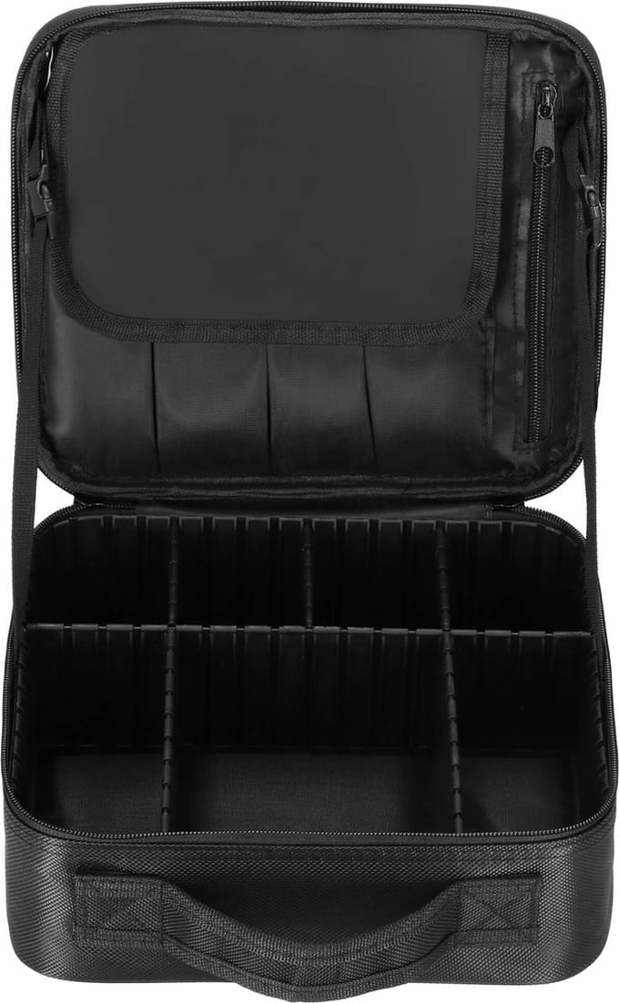 Springos Toilettas - Make Up Tas - Cosmetica - 25,5 x 23 x 9,5 cm - Zwart