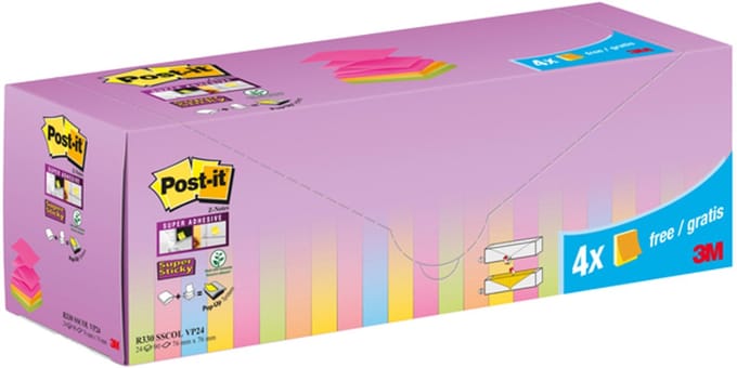 Memoblok 3m post-it z-note r330 ss 76x76mm assorti | 6 stuks