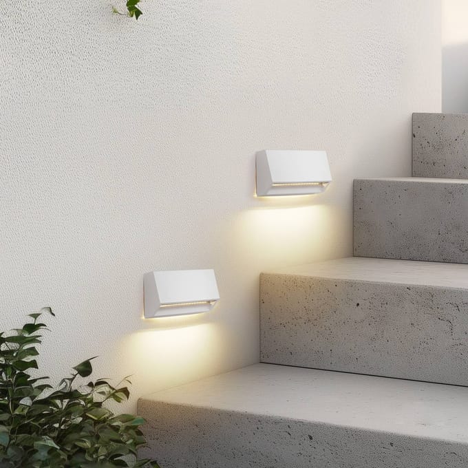 Lindby LED buiten wandlamp Appeso, breedte 16 cm, set van 2
