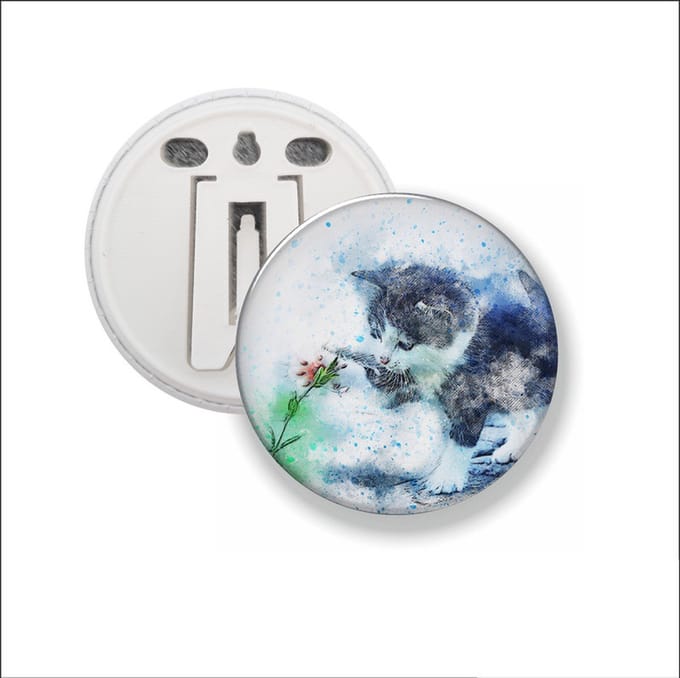 Button Met Clip - Kat