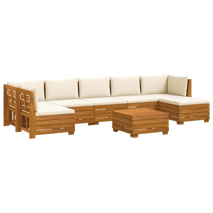 vidaXL - 8 - st - Buiten - bank - set - Massief - Acacia - Hout - Bruin