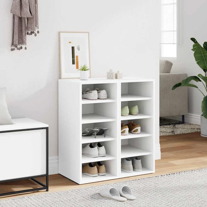 vidaXL - Schoenenkasten - 31,5 - x - 35 - x - 70 - cm - Wit