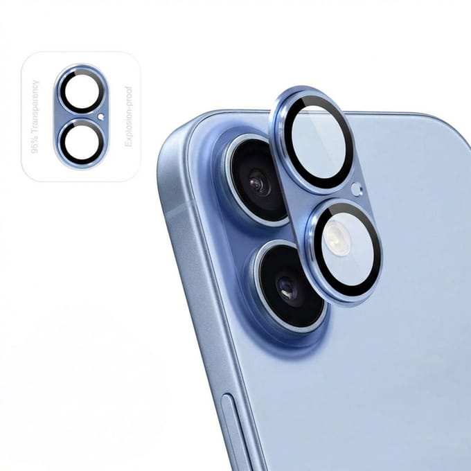 imoshion Camera Lens Protector - Geschikt geschikt voor Apple iPhone 17 - 2 Pack - Mist Blue
