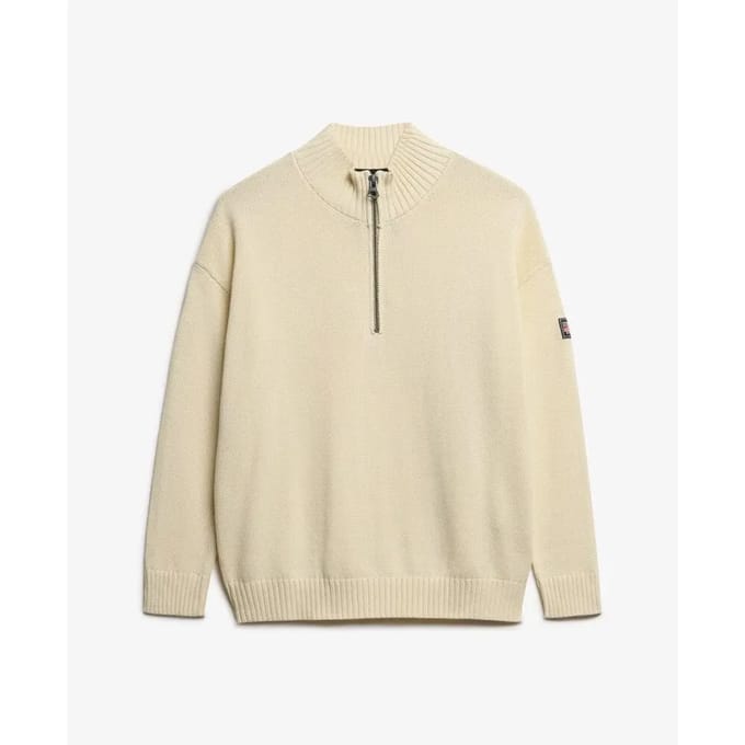 Superdry - Slouchy Gebreide Half-Zip Trui - Dames - Sweaters