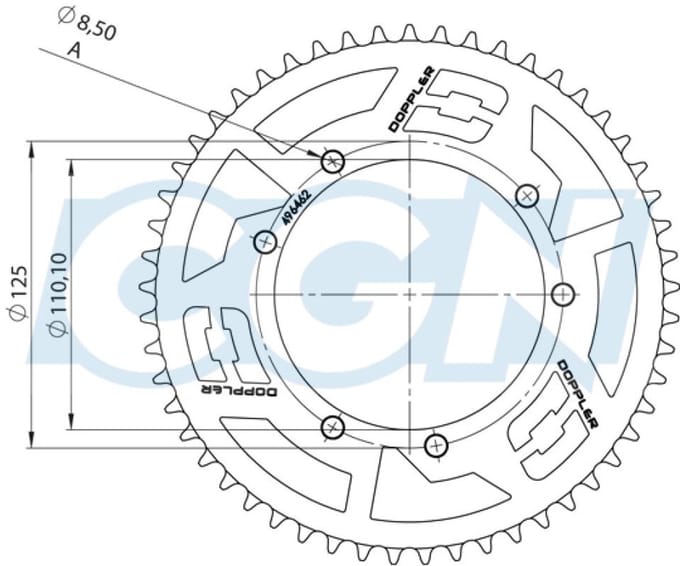 Couronne de transmission Doppler pour Moto Sherco 50 SM R 2013 à 2017 Neuf