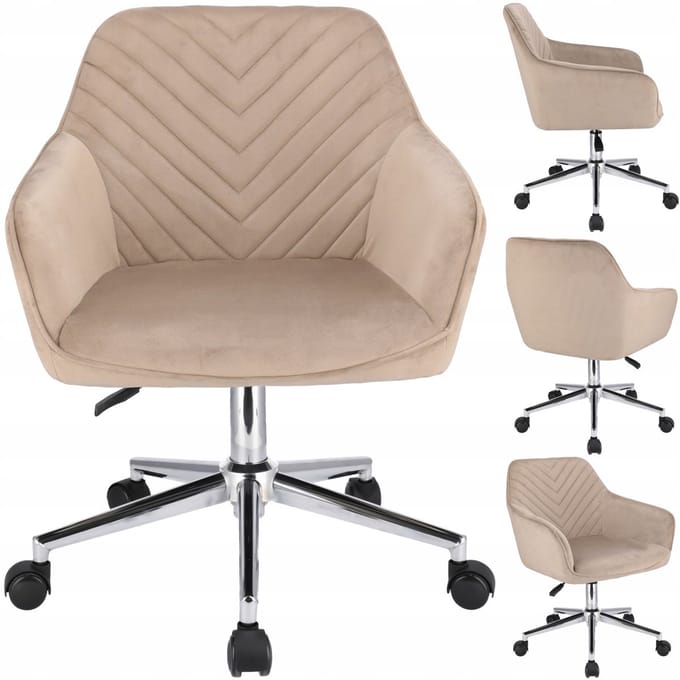 NAPOLI beige fauteuil op zilveren voet