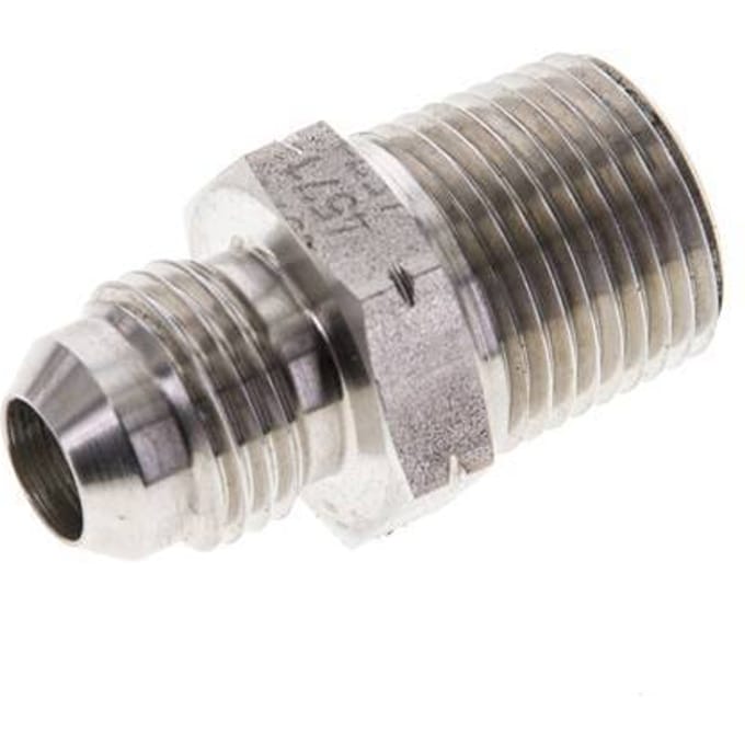 JIC  Dubbele Nippel UNF 9/16''-18 X 3/8'' NPT RVS 210bar