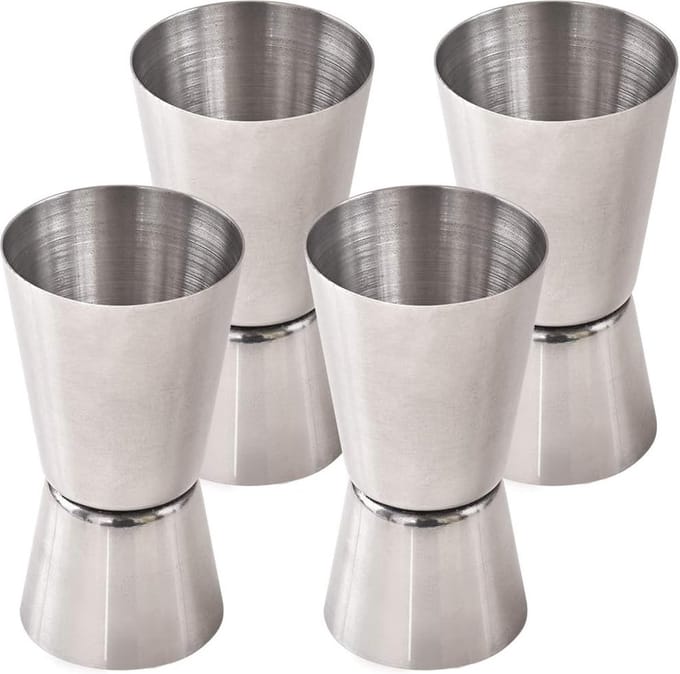 Solidchoice - Set van 4 RVS Cocktail Jiggers 25ml en 50ml