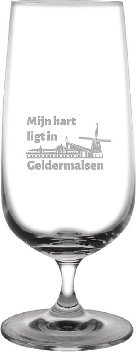 Gegraveerde bierglas op voet 41cl Geldermalsen