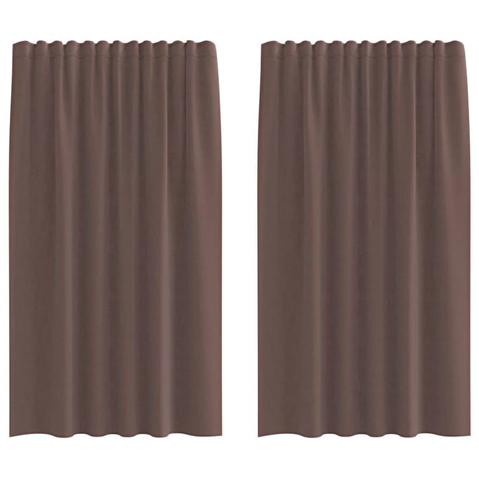 vidaXL - Gordijnen - voile - met - tab - top - 2 - st - bruin