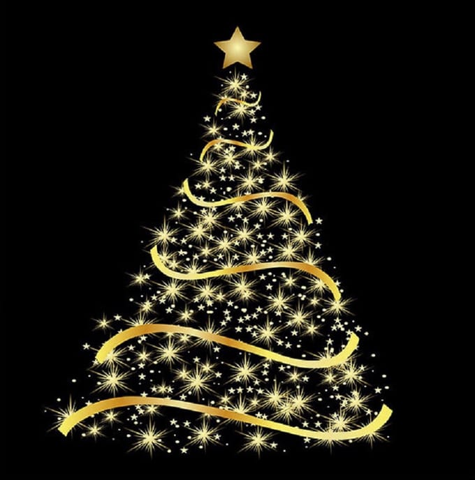 Ambiente Kerst servetten - 80x st - zwart - met kerstboom - 33 x 33 cm - papier - 3-laags
