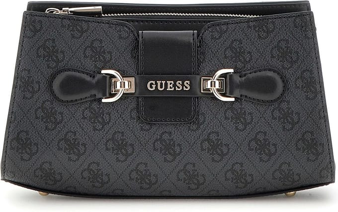 GUESS Schoudertas Nolana Crossbody Top Zip Coal Logo Donkergrijs