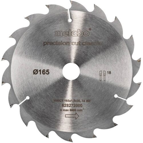 Metabo 628272000 Cirkelzaagblad 165 mm 1 stuk(s)
