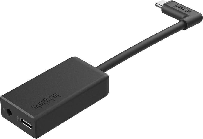 GoPro Pro - 3.5mm Mic Adapter - Externe Microfoonaansluiting - USB-C Pass-Through - Zwart