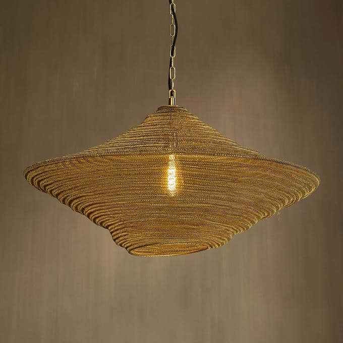 LOBERON Hanglamp Ferncroft antiekgoudkleurig