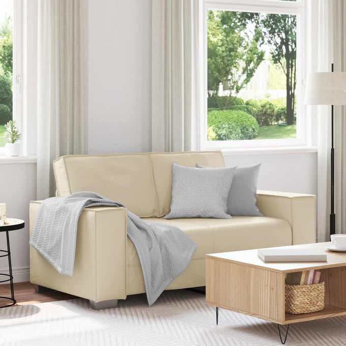 vidaXL - Loveseat - Crème - 160 - cm - Kunstleer