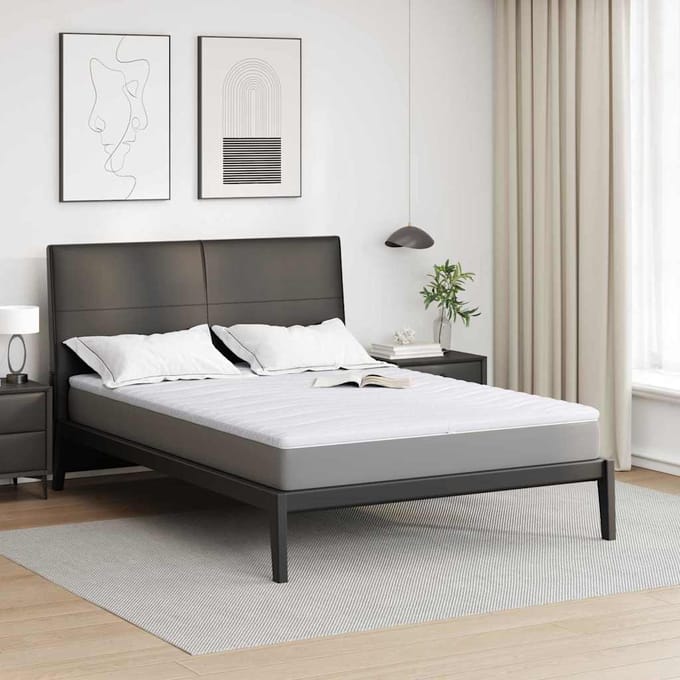 vidaXL - Matras - Topper - 140 - x - 200 - cm - dik - Knit - Stof - Wit