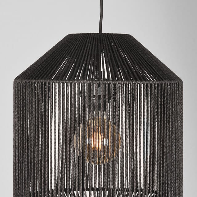 LABEL51 Ibiza Hanglamp - Zwart - Stof - 1-Lichts Cilinder