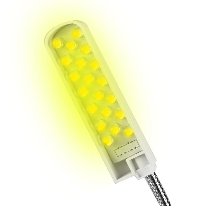 Lampe LED de Travail pour Machine à Coudre Lampe à Base Magnétique Réglable Pièce 20 LEDs, EU Standard yellow
