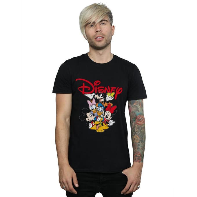 Disney Heren Mickey Mouse Crew T-shirt (Zwart)