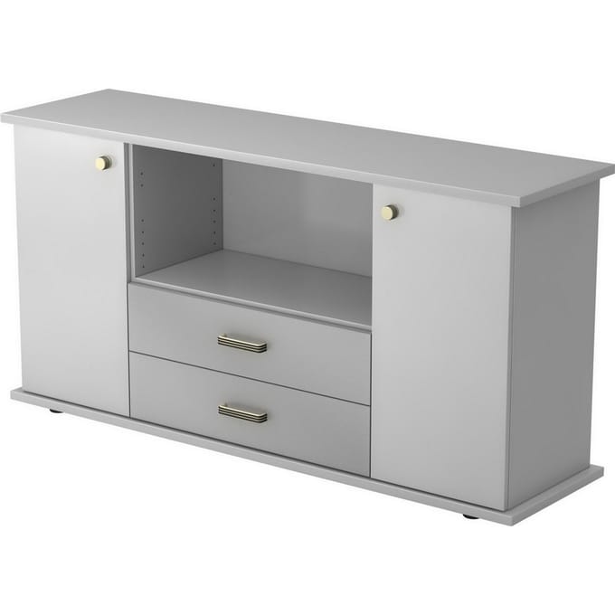 KAPA SB | Dressoir | met deuren + laden - Grijs Greeplijst kunststof