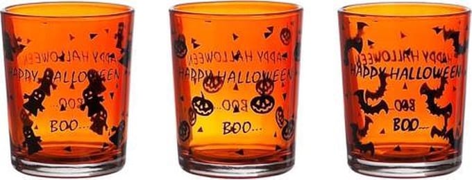 Cosy @ Home Theelichtglas Halloween 3 Types Oranje