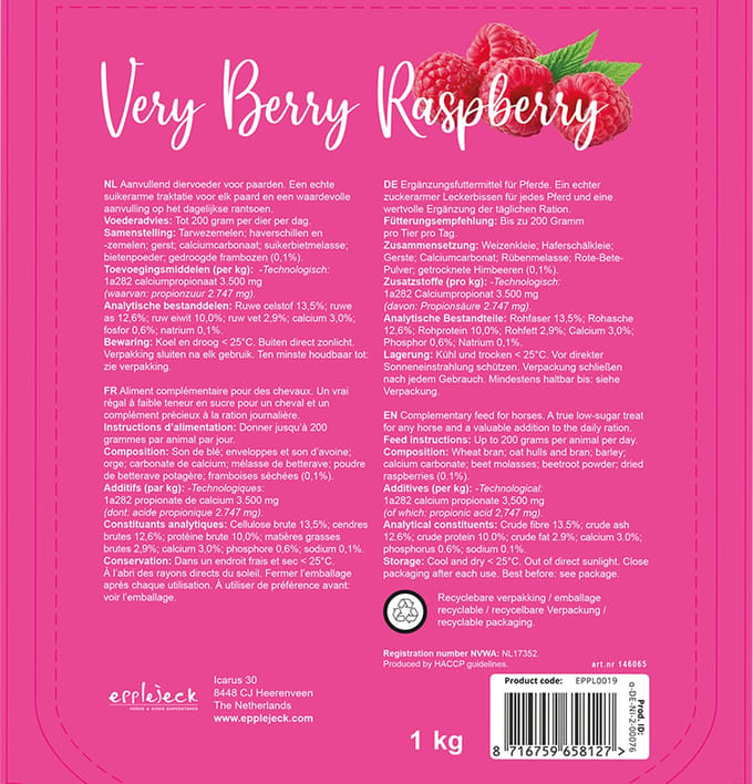 Epplejeck Paardensnoepjes Epplejeck Ejvery Berry Raspberry