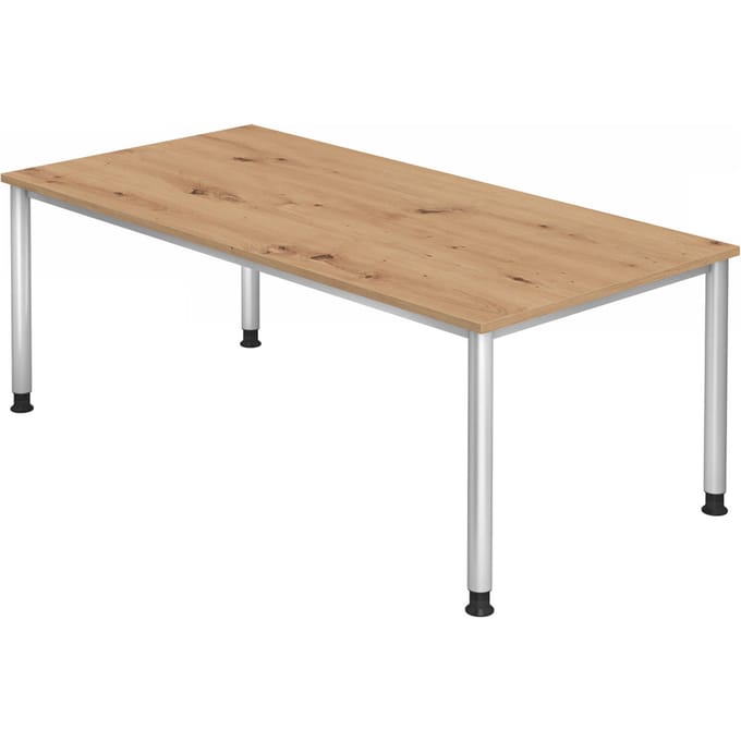HILO 2E S | Bureau - 200 x 100 Tafelhoogte I In hoogte verstelbaar Knoestige Eiken