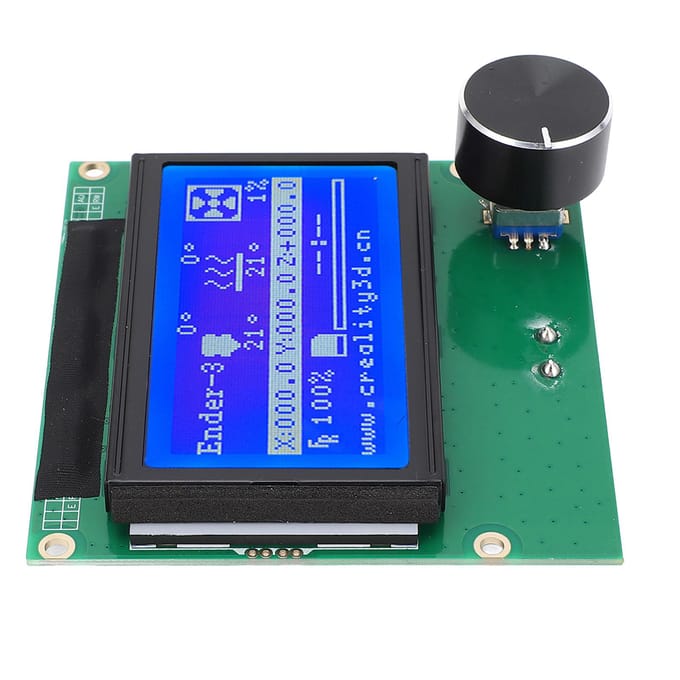 3D Printer LCD Display Metaal PC 12864 LCD Scherm met 2 Kabels en Knop voor CR10 blue
