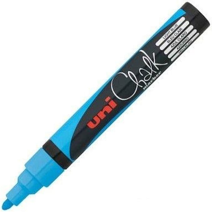 Krijtstift Uni-ball Chalk rond lichtblauw | 1 stuk | 6 stuks