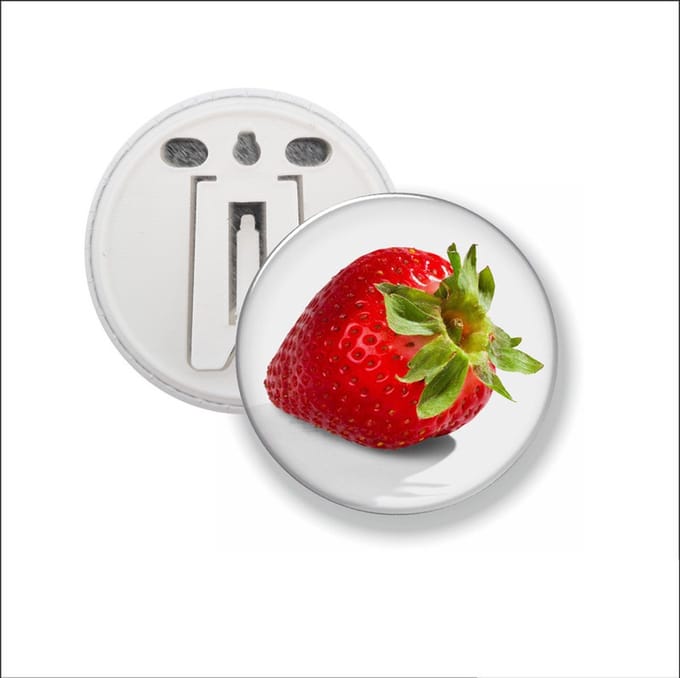 Button Met Clip - Aardbei