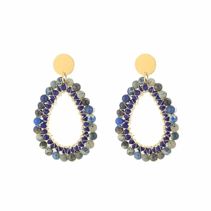 Michelle Bijoux Oorknoppen Small Drop Donker Blauw