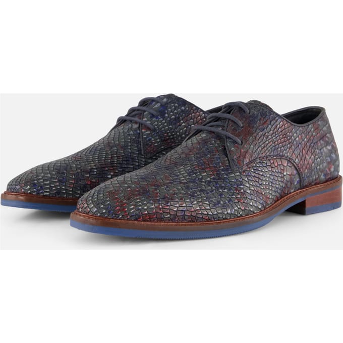 Vertice Veterschoenen blauw Leer - Maat 44