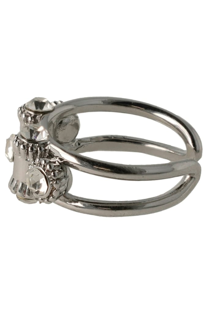 OTAZU  Vintage Barrel Ring - Rhodium Größe: OS | Ringe Outlet | Damen