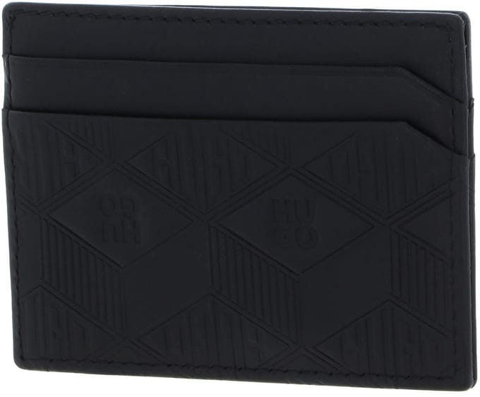 HUGO Leren Kaarthouder Ethon Cardcase Black Zwart