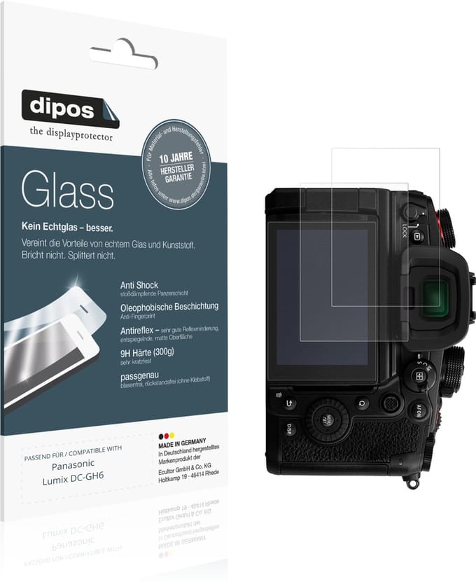 dipos – 2x Matte Pantserfolie geschikt voor Panasonic Lumix DC-GH6 | 9H Screenprotector
