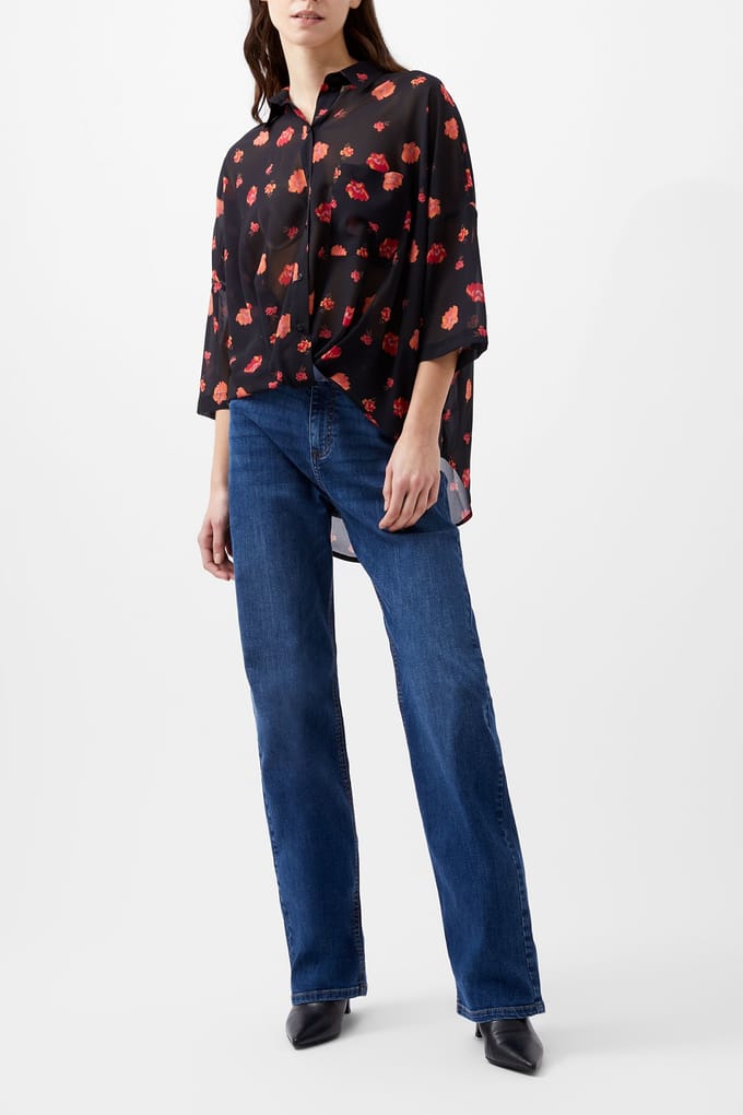 French Connection Ella Rose S/s Twist Front Top Marine Multi Größe: XS | Blusen Outlet | Damen | Rosa