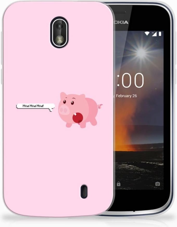 Nokia 1 Telefoonhoesje met Naam Pig Mud