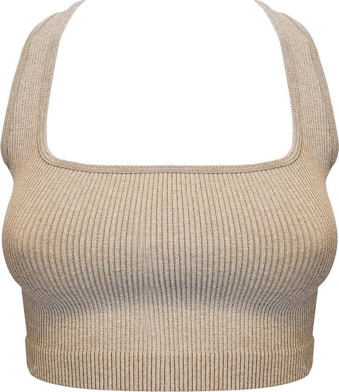 MAGIC Bodyfashion Dames Crop Tanktop Beige