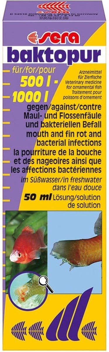 Sera Baktopur - 100 ml - Effectief bij Bacteriële Infecties bij Vissen