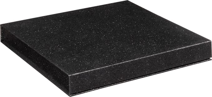 Luxe geschenkdoos ZWART GLITTER, cadeaudoos, formaat 25x25x2,5cm (1 stuk)