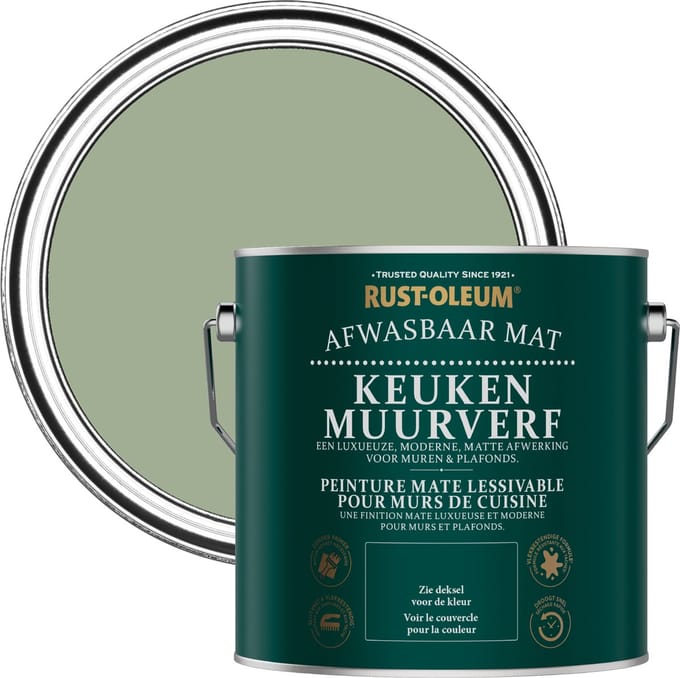 Rust-Oleum Groen Keuken muurverf - Kakigroen 2,5L