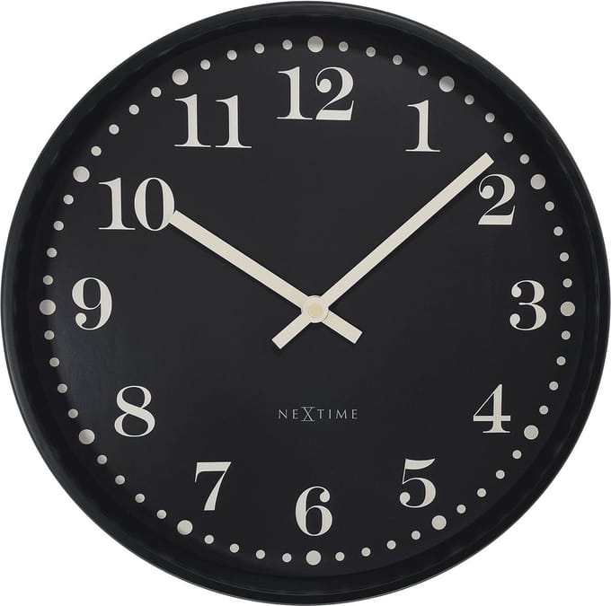 NeXtime Dickens – Wandklok – 30 cm – Plastic – Zwart – Stil