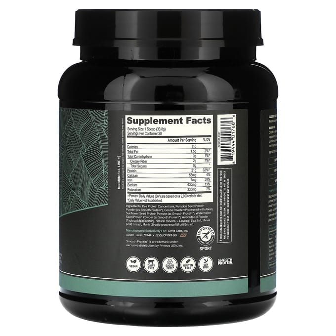 Onnit, protéine végétale, chocolat, 1,5 lb (676 g)